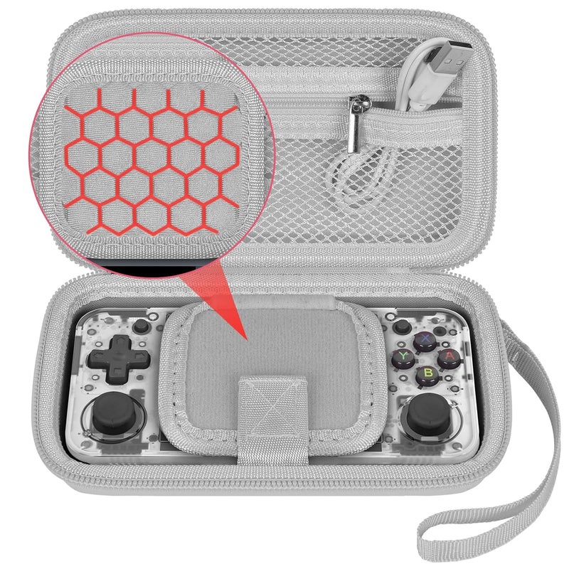 GWCASE Case Compatible with RG35XX H Retro Game Console, Handheld Emulator Gaming Player Storage Organizer for Anbernic for rg35xx h/for RG28XX Retroid Pocket Consoles, TF Card& Cable(Box Only) (Gray) - Image 5